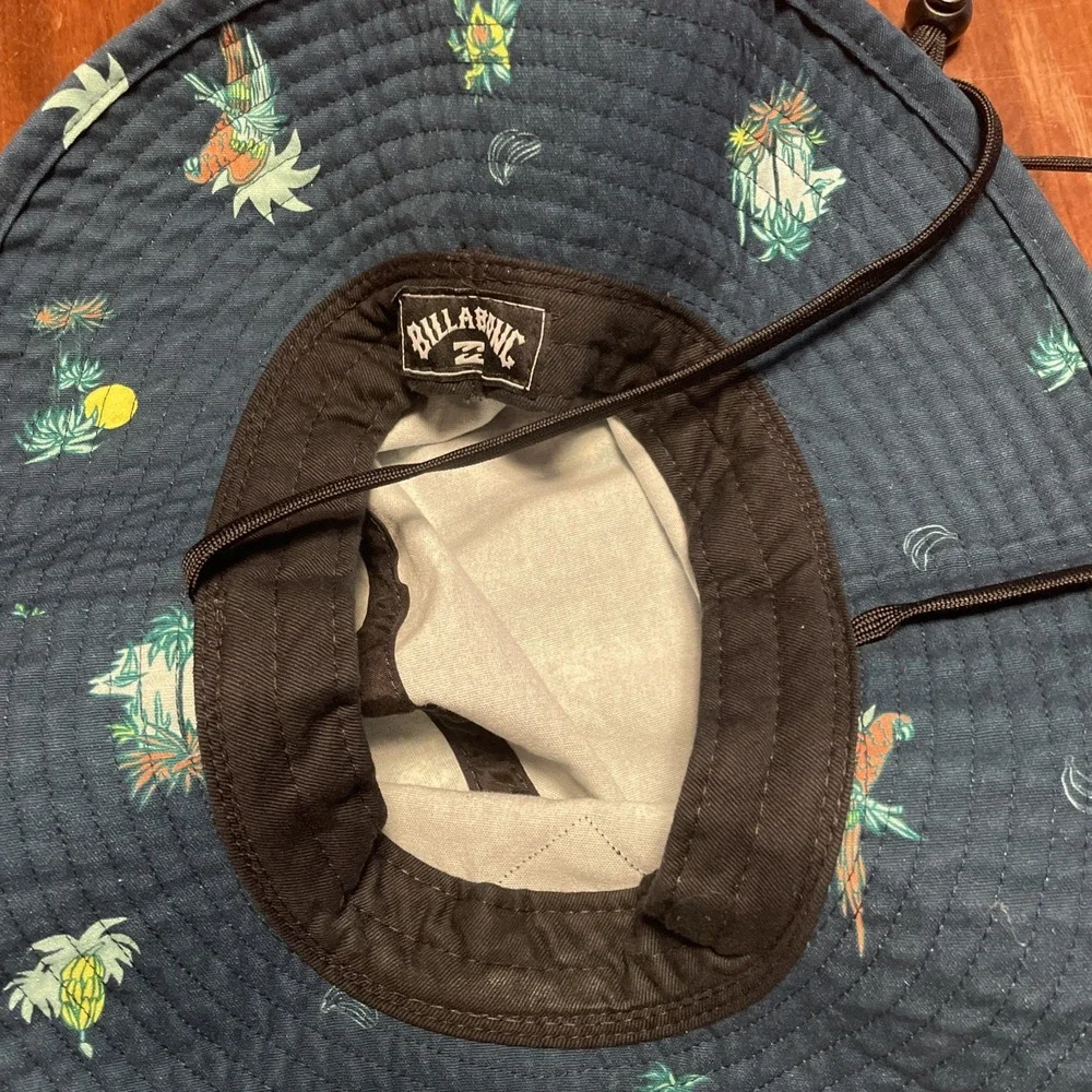 Bucket Hat Billabong Blue Big John Print Skate Surf Beach Fish Camp Hike OS